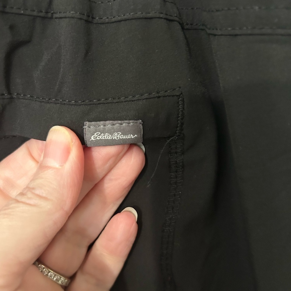 Eddie Bauer Women's Black Polar Fleece Pants Lined Pull-On Size 6 Joggers - Picture 7 of 14